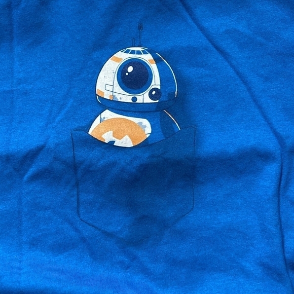 Star Wars TeeTurtle Blue BB8 Droid Pocket Tee T-Shirt Men's Small S Movie Retro - Picture 6 of 6